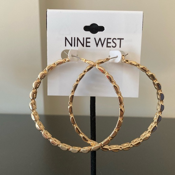 Nine West Textured Gold Hoop Earrings